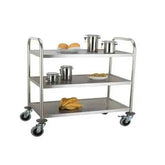 3 Tier Stainless Steel Trolley Round Tube - Honesty Sales